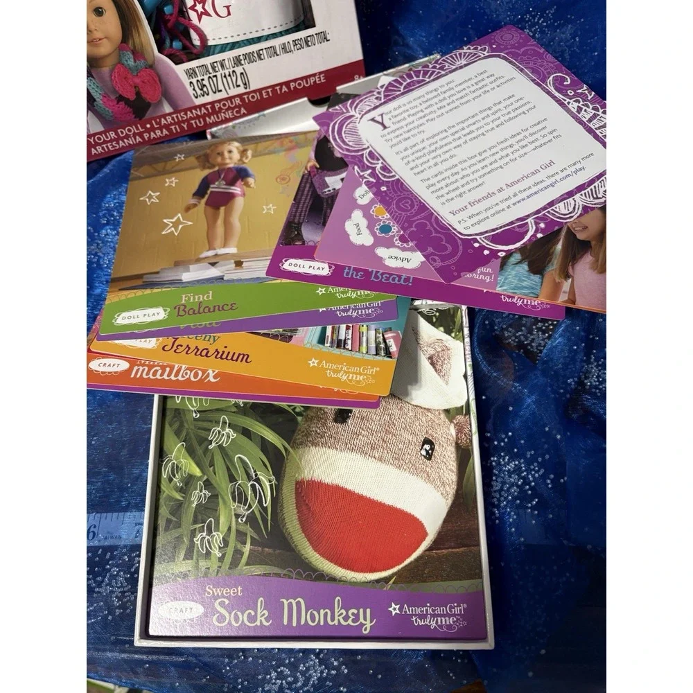 AMERICAN GIRL ~ INFINITY‎ SCARF KNITTING KIT & TRULY ME ACTIVITY BOX WHEEL